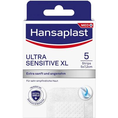 Hansaplast Ultra Sensitive XL - Wundpflaster für empfindliche Haut - 5 Stück Hansaplast Ultra Sensitive XL - Wundpflaster für empfindliche Haut - 5 Stück