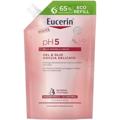 Eucerin Sensitiv Hud Dusjgel og Olje - 400mL Påfyll Eucerin Sensitiv Hud Dusjgel og Olje - 400mL Påfyll
