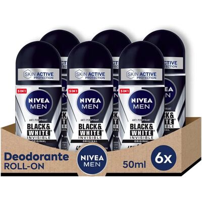 Déodorant roll-on invisible noir et blanc de Nivea Men Déodorant roll-on invisible noir et blanc de Nivea Men