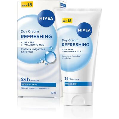 Krem do twarzy NIVEA - SPF 15, Nawilżający, 24h, Skóra normalna Krem do twarzy NIVEA - SPF 15, Nawilżający, 24h, Skóra normalna