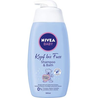 Shampoing bébé Nivea - Tête aux pieds - Sensitive & Camomille - Publicité Shampoing bébé Nivea - Tête aux pieds - Sensitive & Camomille - Publicité