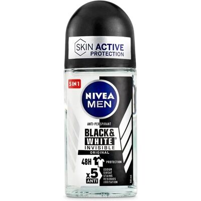 NIVEA Men Black & White Unsichtbarer Anti-Flecken Roll-On - 50 ml NIVEA Men Black & White Unsichtbarer Anti-Flecken Roll-On - 50 ml