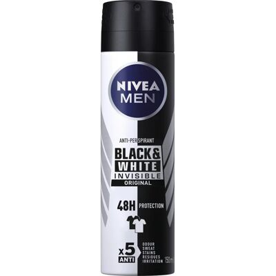 NIVEA NIVEA Men Black & White Original Antiperspirant Deodorant Spray 150ml NIVEA NIVEA Men Black & White Original Antiperspirant Deodorant Spray 150ml