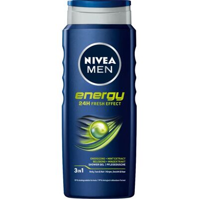NIVEA Energy Shower Gel - 500 ml - Men Body & Hair NIVEA Energy Shower Gel - 500 ml - Men Body & Hair