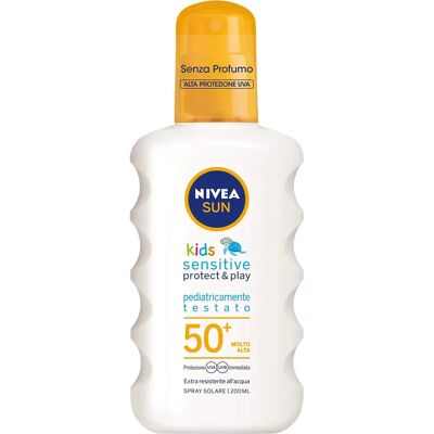 Nivea Sun Spray Kids Sensitive Protect - Zonnebrand Spray SPF 50+ voor Kinderen Nivea Sun Spray Kids Sensitive Protect - Zonnebrand Spray SPF 50+ voor Kinderen