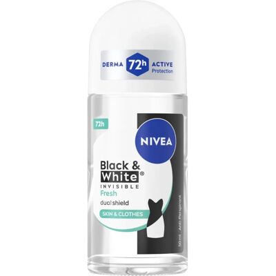 Nivea Invisible Black & White Fresh Roll-On Deodorant - Deodorant Nivea Invisible Black & White Fresh Roll-On Deodorant - Deodorant