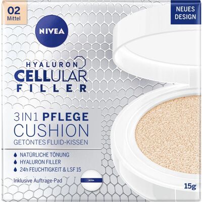 Nivea Hyaluron Cellular Filler Cushion - Fond de teint - Hydrate, Illumine, SPF15 Nivea Hyaluron Cellular Filler Cushion - Fond de teint - Hydrate, Illumine, SPF15