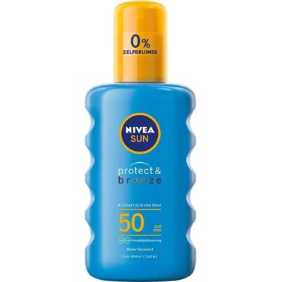 Nivea Sun Protect & Bronze Spray SPF50 - Zonnebrand spray Nivea Sun Protect & Bronze Spray SPF50 - Zonnebrand spray