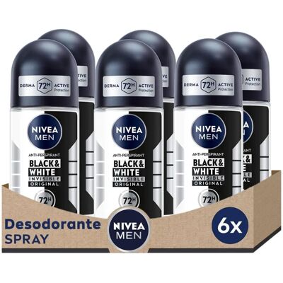 Nivea Men Roll-On Invisibile - Deodorante 6 Pezzi - Cura uomo Nivea Men Roll-On Invisibile - Deodorante 6 Pezzi - Cura uomo
