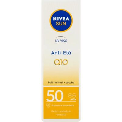 Crème Solaire SPF50 Nivea avec Coenzyme Q10 - Anti-âge & UV - Publicité Crème Solaire SPF50 Nivea avec Coenzyme Q10 - Anti-âge & UV - Publicité