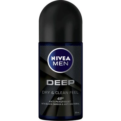 Nivea Men Deep Roll-On Déodorant - Anti-bactérien, 48h protection - Publicité Nivea Men Deep Roll-On Déodorant - Anti-bactérien, 48h protection - Publicité