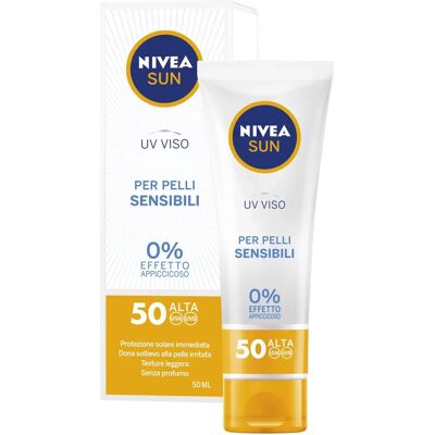 Nivea Sun UV Sensitive SPF50 Gezichtscrème - Bescherming voor gevoelige huid Nivea Sun UV Sensitive SPF50 Gezichtscrème - Bescherming voor gevoelige huid