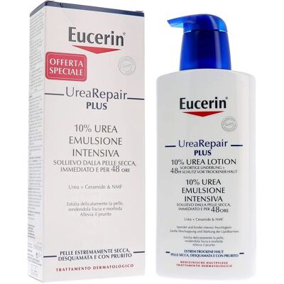 Eucerin UreaRepair Plus Émulsion - Soin peau très sèche - Publicité Eucerin UreaRepair Plus Émulsion - Soin peau très sèche - Publicité