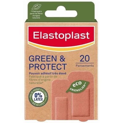 Elastoplast Pansements Vert & Protect - 20 unités - Publicité Elastoplast Pansements Vert & Protect - 20 unités - Publicité