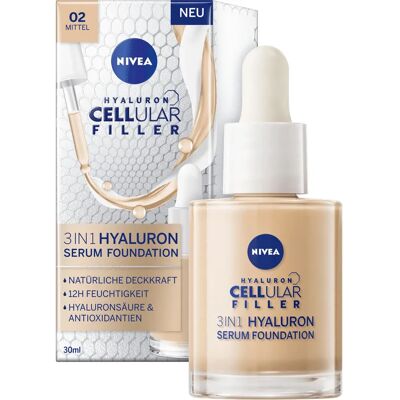 Nivea Hyaluron Cellular Filler 3in1 Serum Foundation - Mittel Nivea Hyaluron Cellular Filler 3in1 Serum Foundation - Mittel