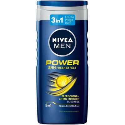 Gel douche Nivea Men Power Fresh - 3en1 Visage, Corps & Cheveux - Rafraîchissant Gel douche Nivea Men Power Fresh - 3en1 Visage, Corps & Cheveux - Rafraîchissant