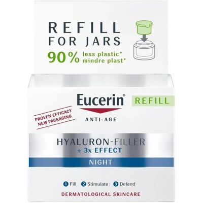 Eucerin Hyaluron-Filler + 3x Effekt Nattkrem Refills (50ml) Eucerin Hyaluron-Filler + 3x Effekt Nattkrem Refills (50ml)
