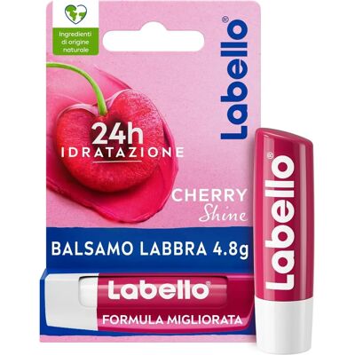 Labello Cherry Shine Baume à Lèvres - Hydratant, 24H, Huiles Naturelles - Publicité Labello Cherry Shine Baume à Lèvres - Hydratant, 24H, Huiles Naturelles - Publicité