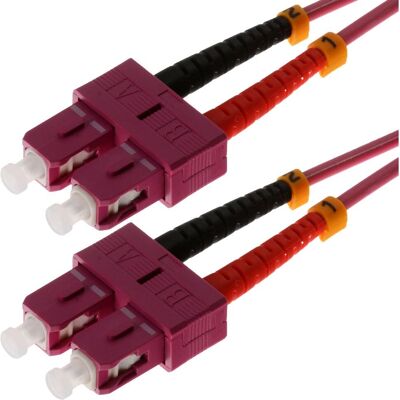 Cavo in fibra ottica OM4 Helos - 10m - Viola - SC/SC Cavo in fibra ottica OM4 Helos - 10m - Viola - SC/SC