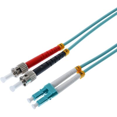 Cavo in fibra ottica OM3 Turchese Helos - 3m, Connettori LC/ST Cavo in fibra ottica OM3 Turchese Helos - 3m, Connettori LC/ST