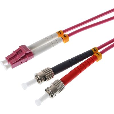 Helos 20m OM4 LC/ST - Multimode Glasfaserkabel - Violett Helos 20m OM4 LC/ST - Multimode Glasfaserkabel - Violett