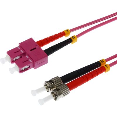 Cavo in Fibra Ottica Helos 1m OM4 SC/ST - Viola Cavo in Fibra Ottica Helos 1m OM4 SC/ST - Viola