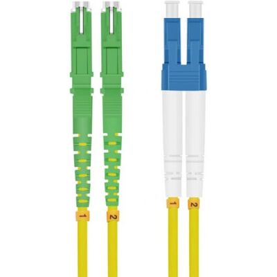 Helos - E2000 APC LSH LC Duplex - Jaune - 0,5 m - Câble à fibre optique Helos - E2000 APC LSH LC Duplex - Jaune - 0,5 m - Câble à fibre optique
