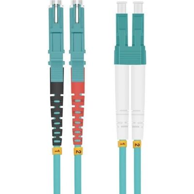 Helos E2000 Fiber Optic Cable - 10m, LC Duplex, OM3, Aqua Helos E2000 Fiber Optic Cable - 10m, LC Duplex, OM3, Aqua