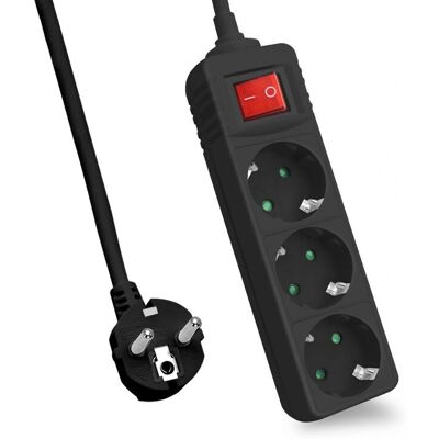 Helos 262804 Verlängerung 3m 3 Steckdosen Indoor Schwarz Helos 262804 Verlängerung 3m 3 Steckdosen Indoor Schwarz