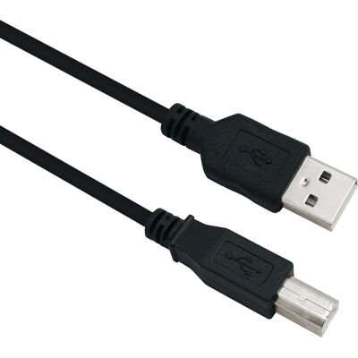 Câble USB Helos - 3m, USB A vers USB B, Noir - USB 2.0 Câble USB Helos - 3m, USB A vers USB B, Noir - USB 2.0