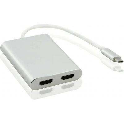 Helos USB-C auf HDMI 2x Splitter - Silber, 4K, 60Hz Helos USB-C auf HDMI 2x Splitter - Silber, 4K, 60Hz