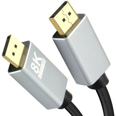 Helos DisplayPort-Kabel - 1 m, Schwarz, Grau - Videoskabel Helos DisplayPort-Kabel - 1 m, Schwarz, Grau - Videoskabel
