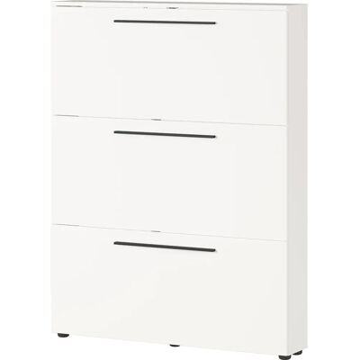 Germania Utah Armoire à Chaussures - 3 Portes, Blanc, 100cm Large - Publicité Germania Utah Armoire à Chaussures - 3 Portes, Blanc, 100cm Large - Publicité