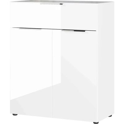 GERMANIA Oakland Sideboard - Modern, Weiß, Glas, 83x42x102cm GERMANIA Oakland Sideboard - Modern, Weiß, Glas, 83x42x102cm