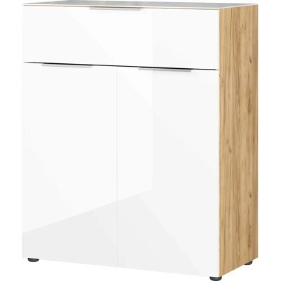Germania Oakland Sideboard - Weiß mit Sicherheitsglas - 83x102x42cm Germania Oakland Sideboard - Weiß mit Sicherheitsglas - 83x102x42cm