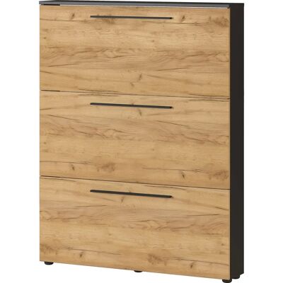 GERMANIA Utah Schuhschrank - 3 Klappen, Braun, 100cm Breite GERMANIA Utah Schuhschrank - 3 Klappen, Braun, 100cm Breite