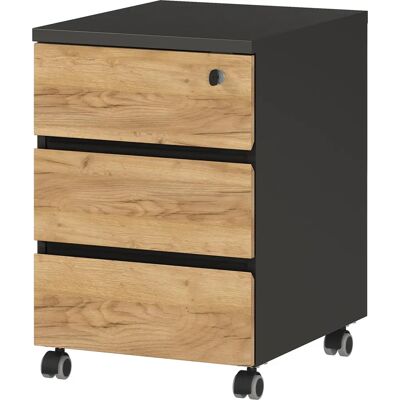GERMANIA Lissabon Rollcontainer braun mit 3 Schubladen - Büromöbel GERMANIA Lissabon Rollcontainer braun mit 3 Schubladen - Büromöbel