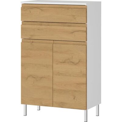 GERMANIA Torrance Badschrank - Weiß/Grandson-Eiche-Look GERMANIA Torrance Badschrank - Weiß/Grandson-Eiche-Look
