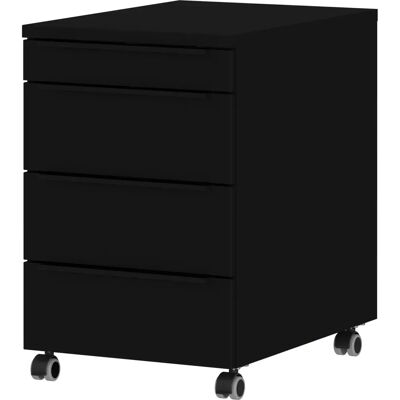 GERMANIA Mailand Rollcontainer Schwarz - 4 Schubladen, 42cm x 60cm x 63cm - Büroaufbewahrung GERMANIA Mailand Rollcontainer Schwarz - 4 Schubladen, 42cm x 60cm x 63cm - Büroaufbewahrung
