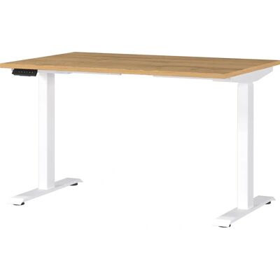 Bureau ajustable en hauteur GERMANIA Jet - Rectangulaire, Pied T blanc, 120x80cm - Publicité Bureau ajustable en hauteur GERMANIA Jet - Rectangulaire, Pied T blanc, 120x80cm - Publicité