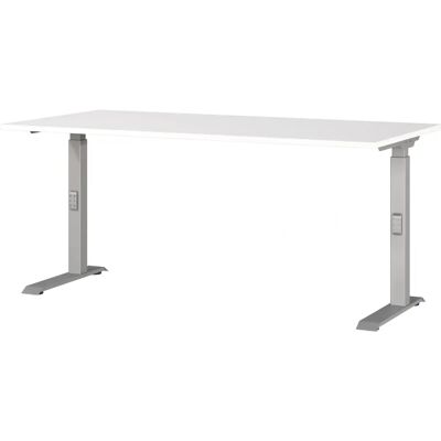 GERMANIA DOWNEY höhenverstellbarer Schreibtisch - 160x80cm Weiß & Silber GERMANIA DOWNEY höhenverstellbarer Schreibtisch - 160x80cm Weiß & Silber