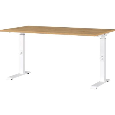 GERMANIA Weiß höhenverstellbarer Schreibtisch 140x80cm GERMANIA Weiß höhenverstellbarer Schreibtisch 140x80cm