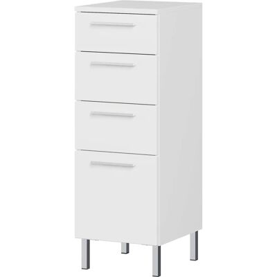 Germania GW-ARVADA Biały regał łazienkowy z 4 szufladami - Sideboards Germania GW-ARVADA Biały regał łazienkowy z 4 szufladami - Sideboards