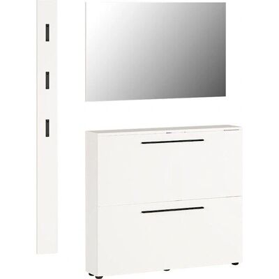 Garderoben-Set GERMANIA Utah - Weiß, Schuhschrank, Spiegel, Garderobenpaneel Garderoben-Set GERMANIA Utah - Weiß, Schuhschrank, Spiegel, Garderobenpaneel