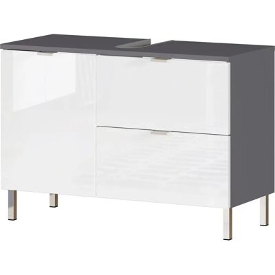 Szafka łazienkowa Germania GW-Mauresa - wysoki połysk, biały, grafit, 80cm Szafka łazienkowa Germania GW-Mauresa - wysoki połysk, biały, grafit, 80cm