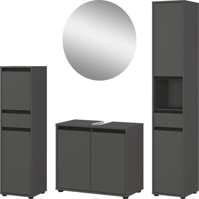GERMANIA Lemont Grau Badezimmer-Set - 4-teilig GERMANIA Lemont Grau Badezimmer-Set - 4-teilig