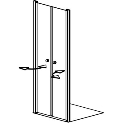 GEO A-N110 - Douche Dubbelflappen - Zilver - 90cm x 202,2cm GEO A-N110 - Douche Dubbelflappen - Zilver - 90cm x 202,2cm