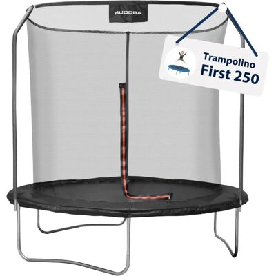 Hudora First Trampolin - 250V 250cm Fekete/Vörös Biztonságos ugrás Hudora First Trampolin - 250V 250cm Fekete/Vörös Biztonságos ugrás