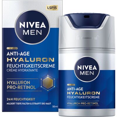 Crème visage à l'acide hyaluronique NIVEA Men - Anti-âge SPF 15 Crème visage à l'acide hyaluronique NIVEA Men - Anti-âge SPF 15