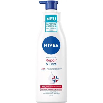 Nivea Soins Corporels Lotion et Lait - Réparation & Soin - Publicité Nivea Soins Corporels Lotion et Lait - Réparation & Soin - Publicité
